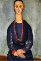 woman with a red necklace 1918 Amedeo Modigliani